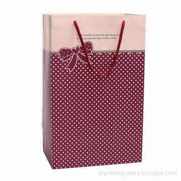 Paper Gift Bag for Two Wine Bottles, Made from 250gsm Coated Paper, OEM Orders are Accepted
